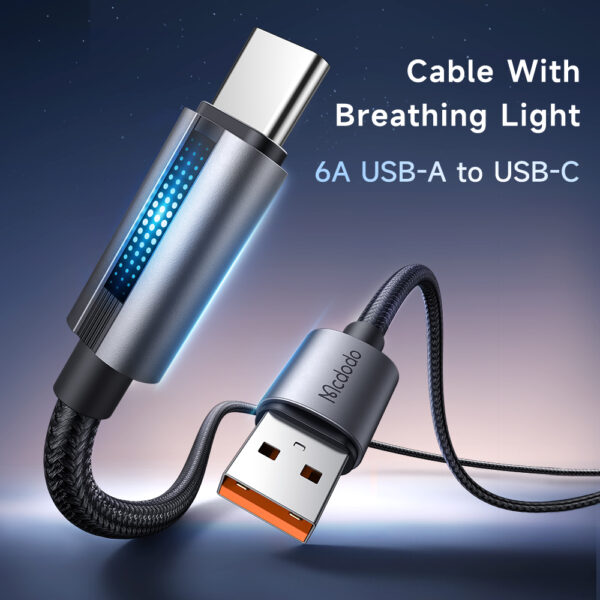 USB-A to USB-C Charging Cable with Breathing Light – Mcdodo CA-5180