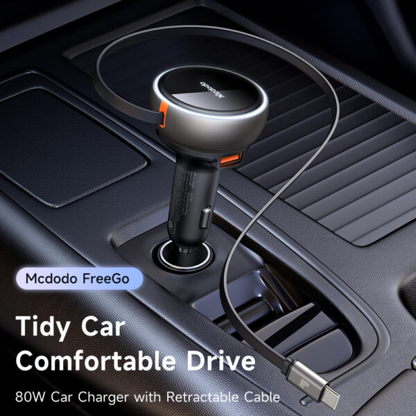 80W Kfz-Ladegerät mit integriertem USB-C-Kabel - Mcdodo CC-4850
