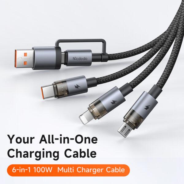 6-in-1 Kabel 100W mit Ladeanzeige – Modell CA-7260 – Mcdodo
