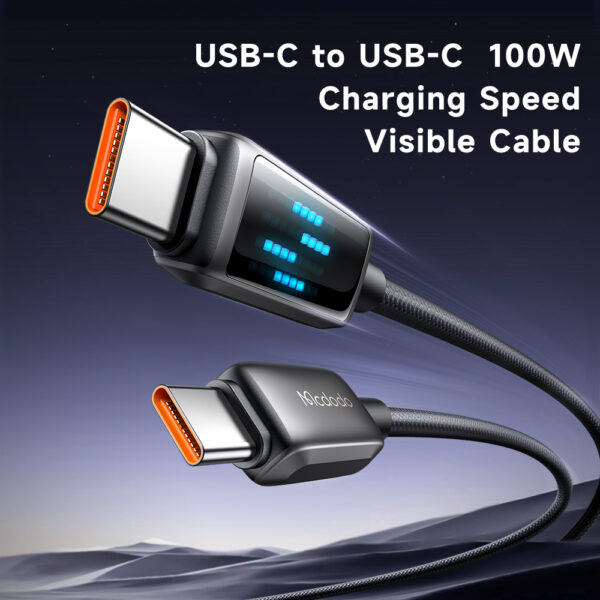 Transparentes USB-C-zu-USB-C-Ladekabel mit 100W Leistung – Mcdodo CA-4250