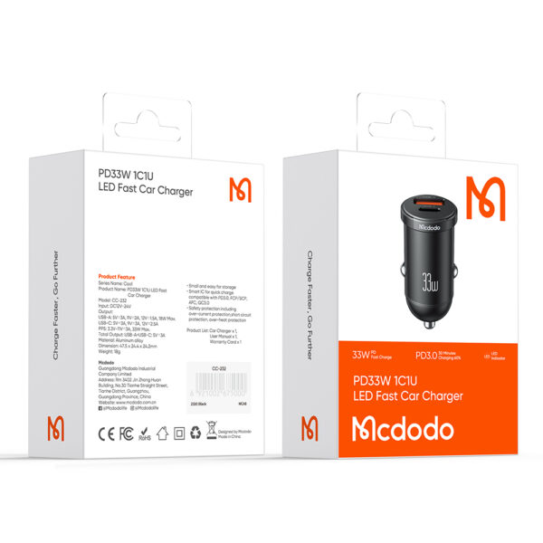 33W Auto-Ladegerät mit 2 Anschlüssen – Mcdodo CC-2320