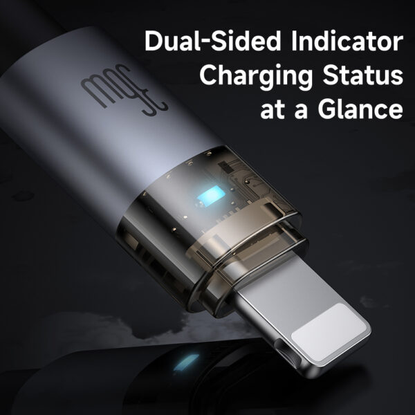 Transparente USB-C auf Lightning Ladekabel mit Ladestatusanzeige – Mcdodo CA-694, 36W, 1.2m