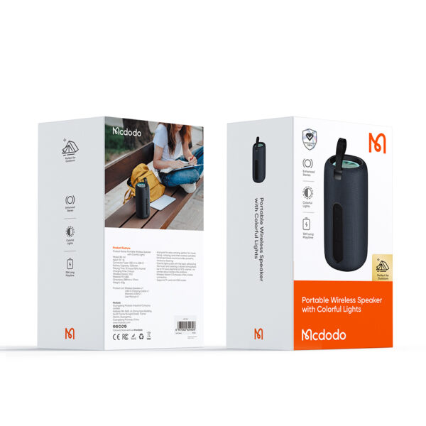 Tragbarer Bluetooth-Lautsprecher Modell mit Farblichtern - Mcdodo BS-1410
