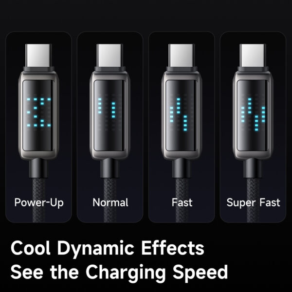 USB-A auf USB-C Ladekabel mit Eisblau-LED-Anzeige, 6A Schnellladung, 1.2 Meter – Mcdodo CA-2350
