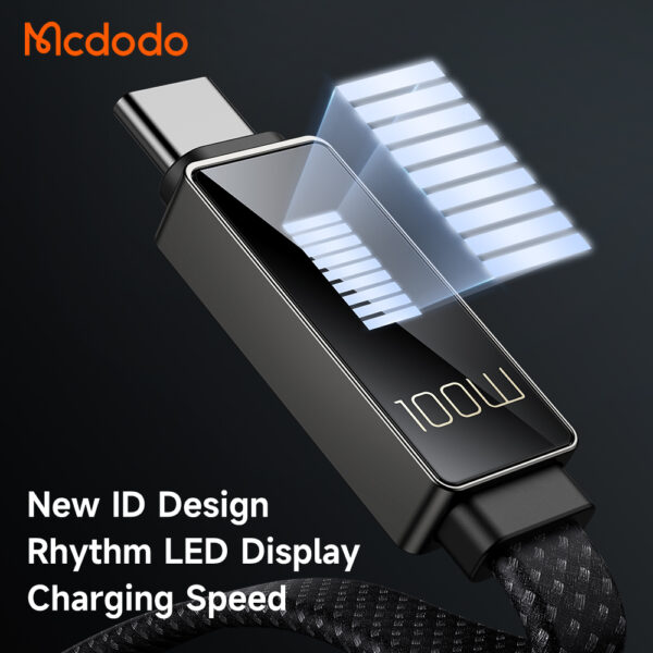 USB-C zu USB-C Ladekabel mit LED-Anzeige, 100W, 1.2m, 5A – Mcdodo Modell CA-4470