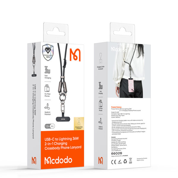 Lanyard-Ladekabel Typ C auf Lightning 1.2m 36W – Mcdodo CA-682
