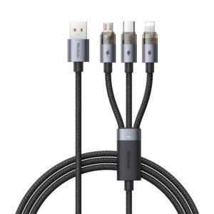 3-in-1 Transparentes 6A Ladekabel mit Ladeanzeige – Modell CA-7150 – Mcdodo