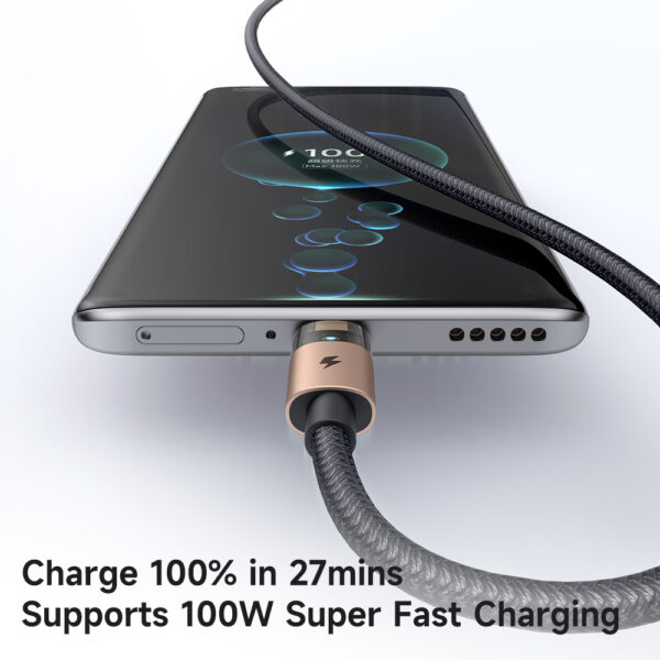 Transparente USB-A-zu-USB-C-Ladekabel mit Eisblauem Licht und 6A Stromstärke – Mcdodo CA-689