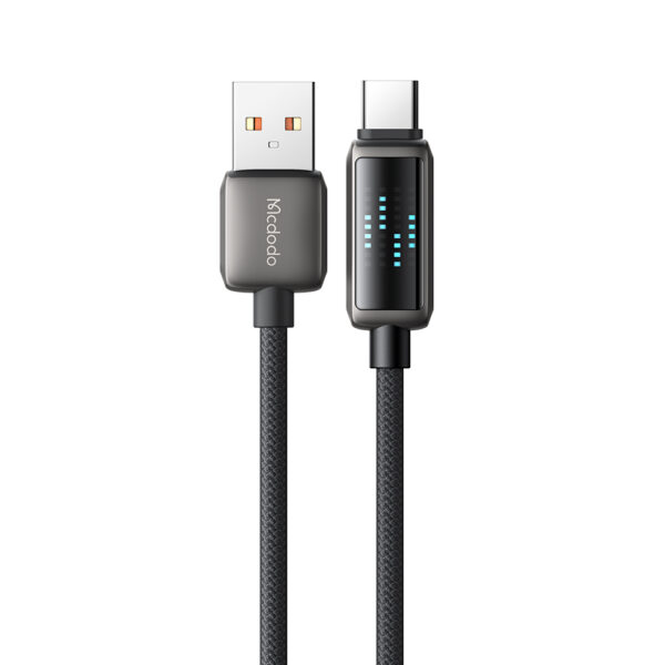 USB-A auf USB-C Ladekabel mit Eisblau-LED-Anzeige, 6A Schnellladung, 1.2 Meter – Mcdodo CA-2350