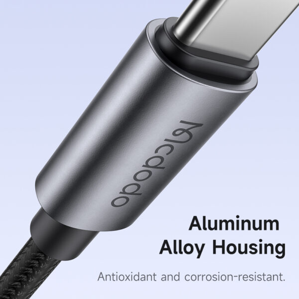USB-C-zu-USB-C-Schnellladekabel 1.2m mit Atmungslicht, 100W, Nylon, Schwarz – Mcdodo CA-5740