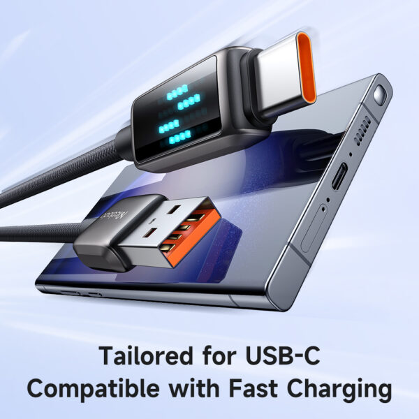USB-A auf USB-C Ladekabel mit Eisblau-LED-Anzeige, 6A Schnellladung, 1.2 Meter – Mcdodo CA-2350