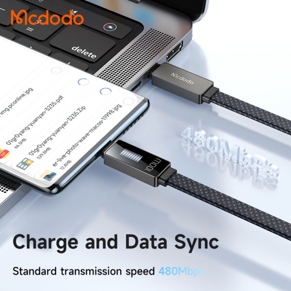 USB-C zu USB-C Ladekabel mit LED-Anzeige, 100W, 1.2m, 5A – Mcdodo Modell CA-4470