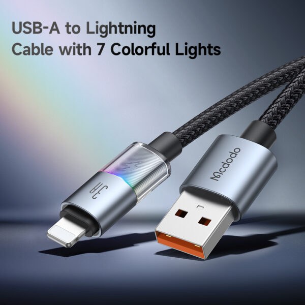 USB-A zu Lightning RGB Kabel mit 7 Farben & 3A – Mcdodo CA-8170 | Techmann