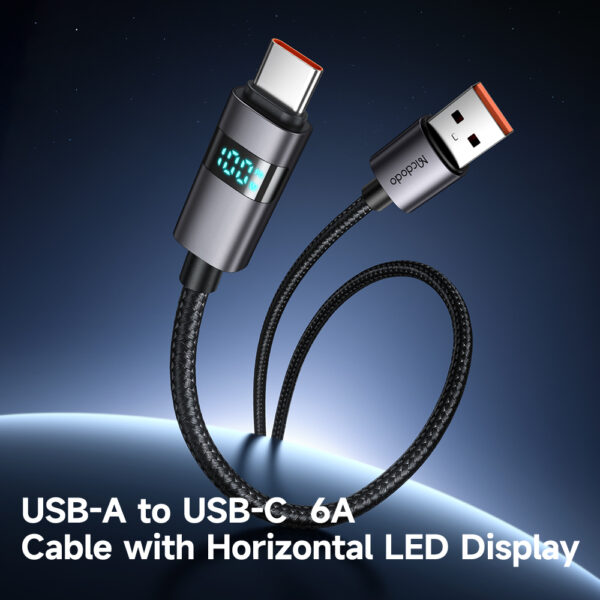 USB-A-zu-USB-C-Kabel mit horizontalem LED-Display, 6A Schnellladung, Mcdodo CA-6520