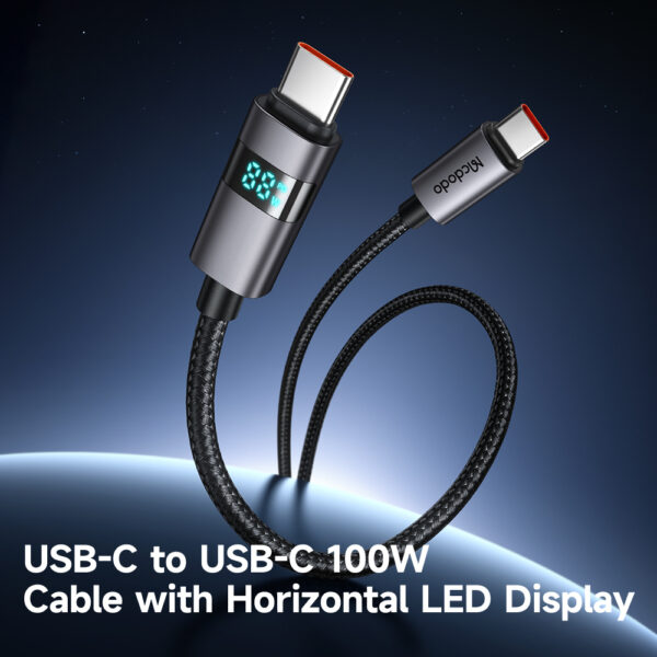 USB-C auf USB-C Ladekabel mit horizontaler LED-Anzeige, 100W Schnellladen, Mcdodo CA-5610