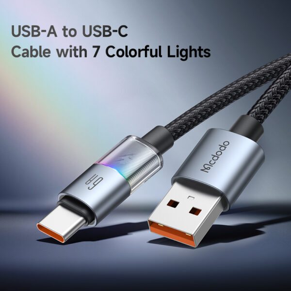 USB-A zu USB-C RGB Kabel mit 7 Farben & 6A – Mcdodo CA-8180 | Techmann
