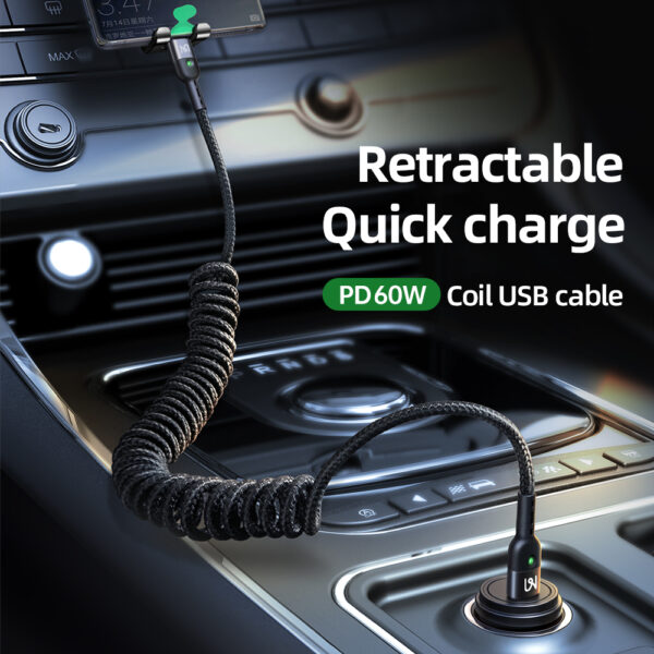 USB-C zu USB-C Spiralkabel 1,8m 60w – Mcdodo CA-7860
