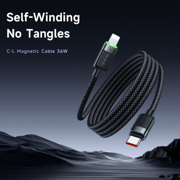 USB-C auf Lightning Magnetisches Schnellladekabel mit grünem Licht – Mcdodo CA-2010