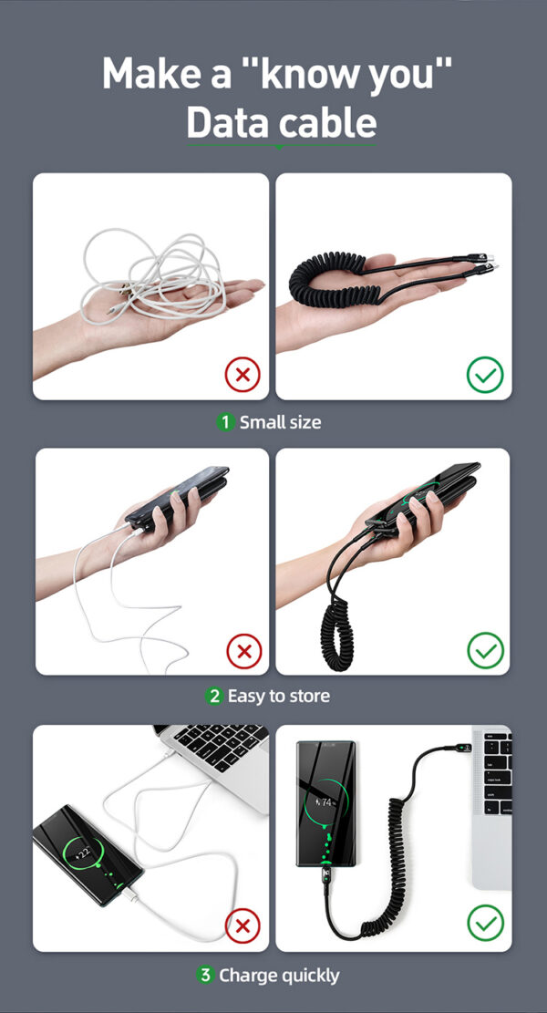 USB-C zu USB-C Spiralkabel 1,8m 60w – Mcdodo CA-7860