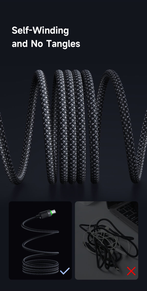 Mcdodo Ladekabel CA-2000 – USB-C zu USB-C, 60W, Selbstaufrollendes Magnetkabel