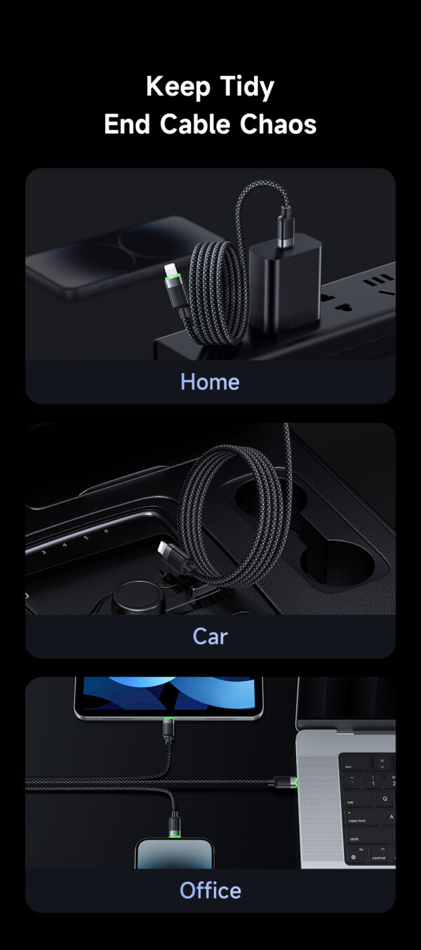 USB-C auf Lightning Magnetisches Schnellladekabel mit grünem Licht – Mcdodo CA-2010