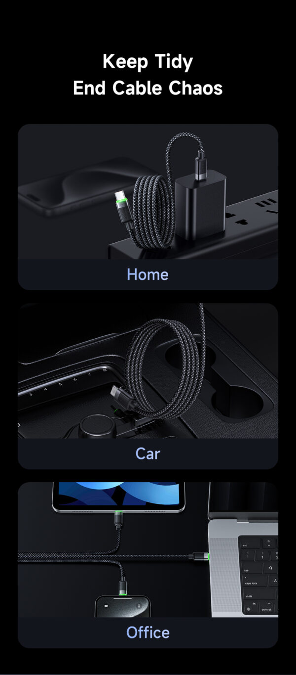 Mcdodo Ladekabel CA-2000 – USB-C zu USB-C, 60W, Selbstaufrollendes Magnetkabel