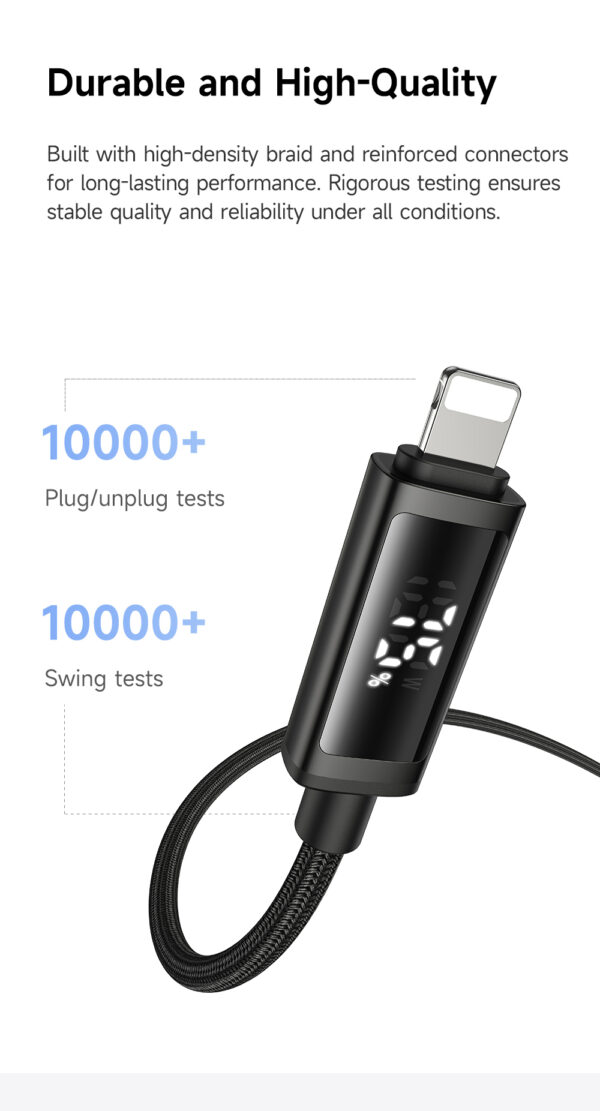 3A A TO L Cable with Dual LED Display