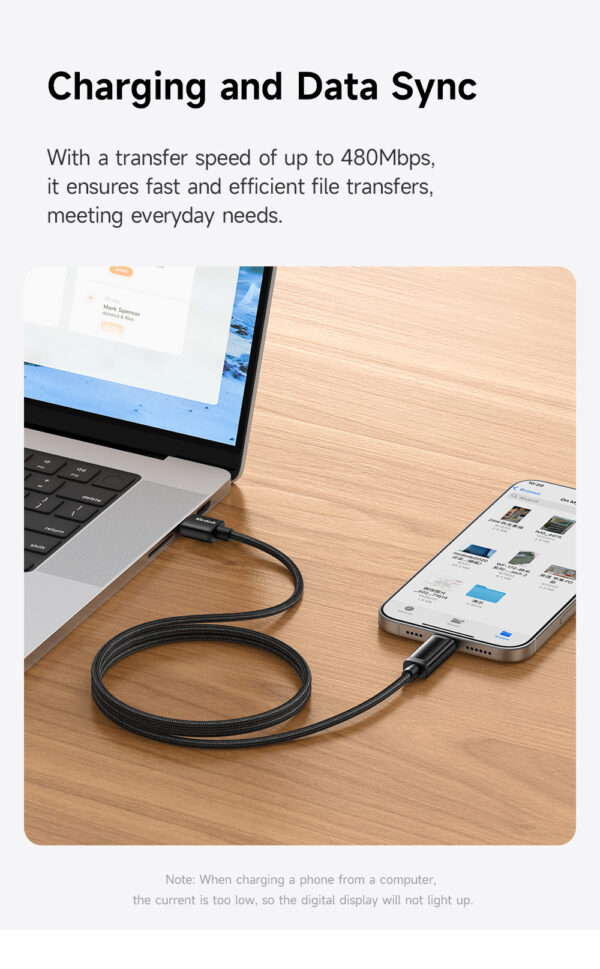 3A A TO L Cable with Dual LED Display