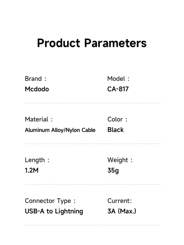 USB-A zu Lightning RGB Kabel mit 7 Farben & 3A – Mcdodo CA-8170 | Techmann