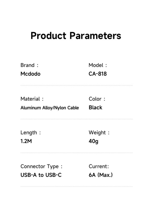 USB-A zu USB-C RGB Kabel mit 7 Farben & 6A – Mcdodo CA-8180 | Techmann