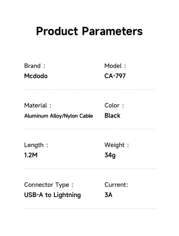 3A A TO L Cable with Dual LED Display