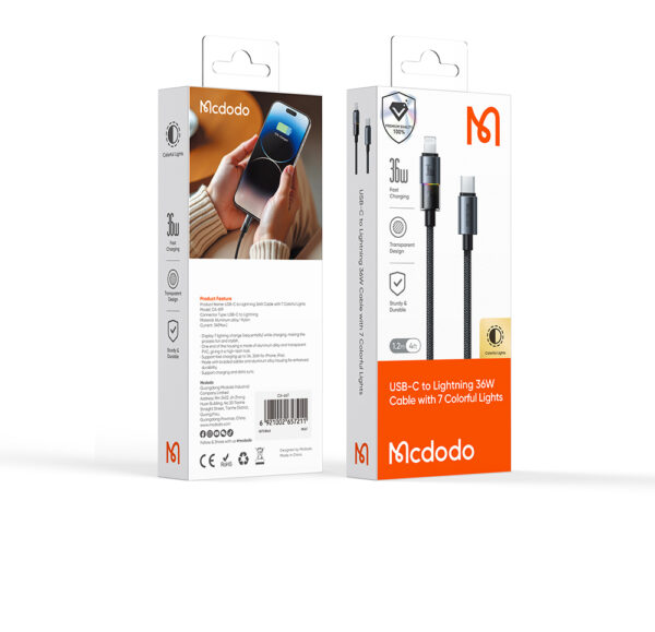 USB-C zu Lightning RGB Kabel mit 36W Schnellladung – Mcdodo CA-8190
