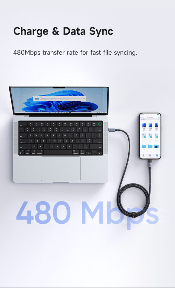 Transparente USB-C auf Lightning Ladekabel mit Ladestatusanzeige – Mcdodo CA-694, 36W, 1.2m