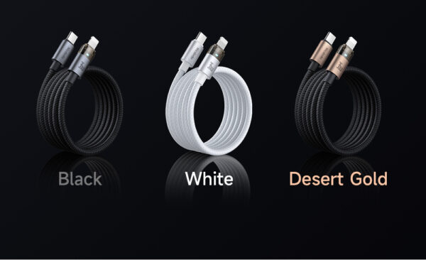 Transparente USB-C auf Lightning Ladekabel mit Ladestatusanzeige – Mcdodo CA-694, 36W, 1.2m