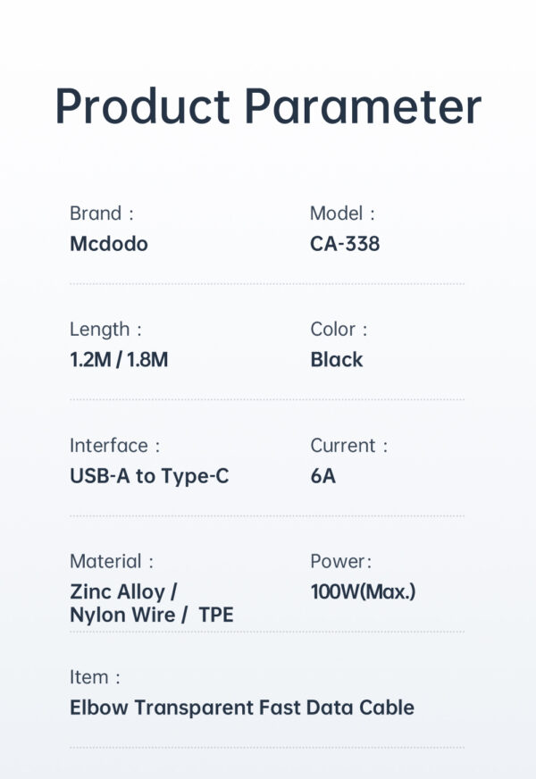 Ladekabel USB-A auf Type-C 1,2 M, Mcdodo CA-3380
