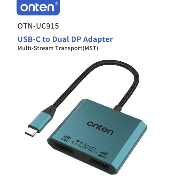 USB-C zu Dual DisplayPort Adapter 4K@60Hz Unterstützung – Onten OTN-UC915