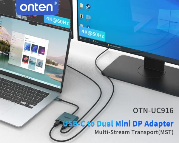 USB-C zu Dual Mini DisplayPort Adapter – Onten OTN-UC916