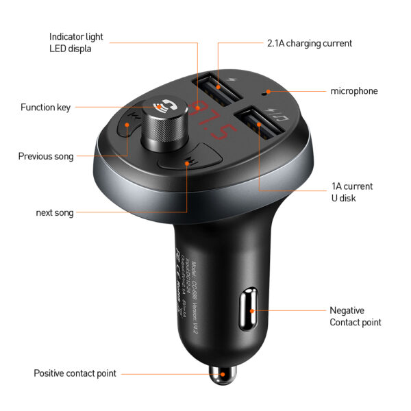 Bluetooth FM Transmitter Auto-Ladegerät – Mcdodo CC-6880