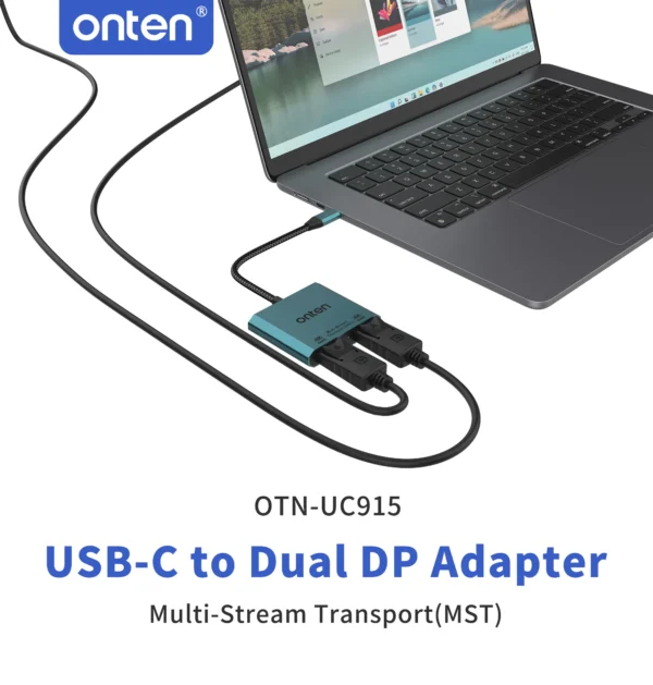 USB-C zu Dual DisplayPort Adapter 4K@60Hz Unterstützung – Onten OTN-UC915