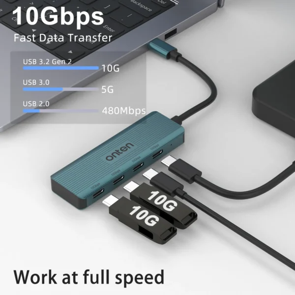 USB-C zu 4-Port USB 3.2 Gen 2 Hub – Onten OTN-UC620