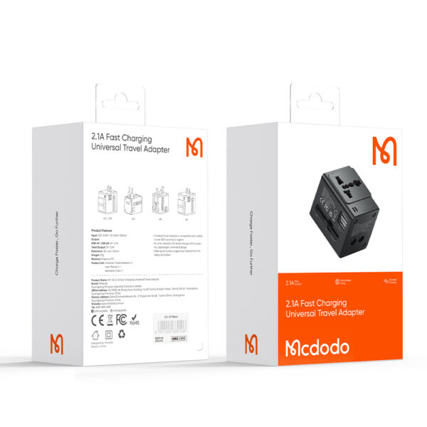 2.1A Universeller Reiseadapter mit Dual-USB - Mcdodo CP-4120