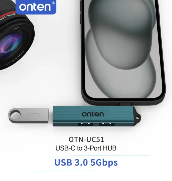 USB-C-Hub mit 3 Anschlüssen (1x USB 3.0 + 2x USB 2.0) - Onten OTN-UC51