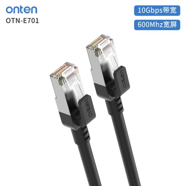 Netzwerkkabel CAT7 mit 10 Gbit/s Geschwindigkeit, Onten OTN-E701 – (Schwarz, verschiedene Längen)