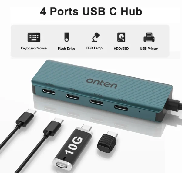 USB-C zu 4-Port USB 3.2 Gen 2 Hub – Onten OTN-UC620
