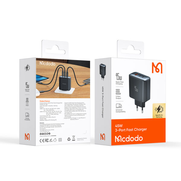 45W Schnellladegerät mit 3 Anschlüssen – Mcdodo CH-4860
