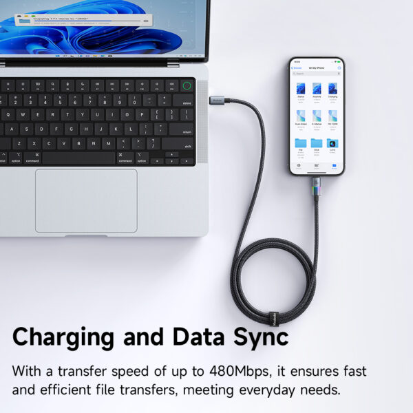 USB-C zu USB-C RGB Kabel 100W – Mcdodo CA-8200 mit E-Marker Chip | Techmann