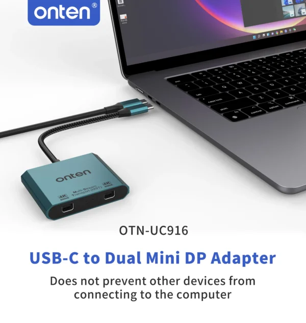 USB-C zu Dual Mini DisplayPort Adapter – Onten OTN-UC916