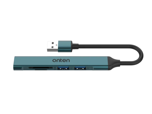 USB 2.0 Kartenleser mit 3-Port-Hub – Onten OTN-5705D