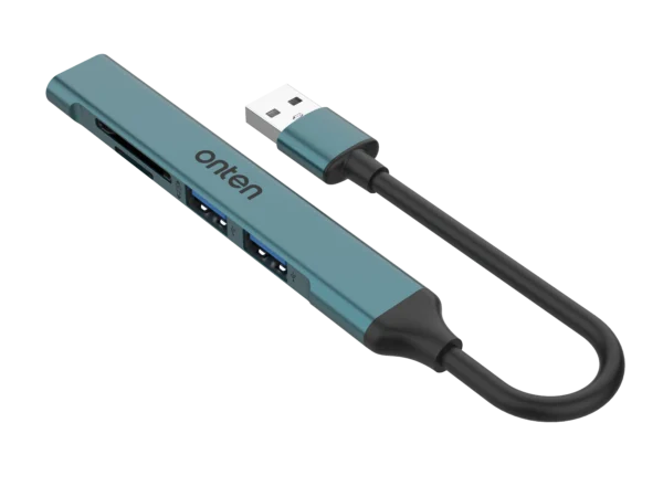 USB 2.0 Kartenleser mit 3-Port-Hub – Onten OTN-5705D