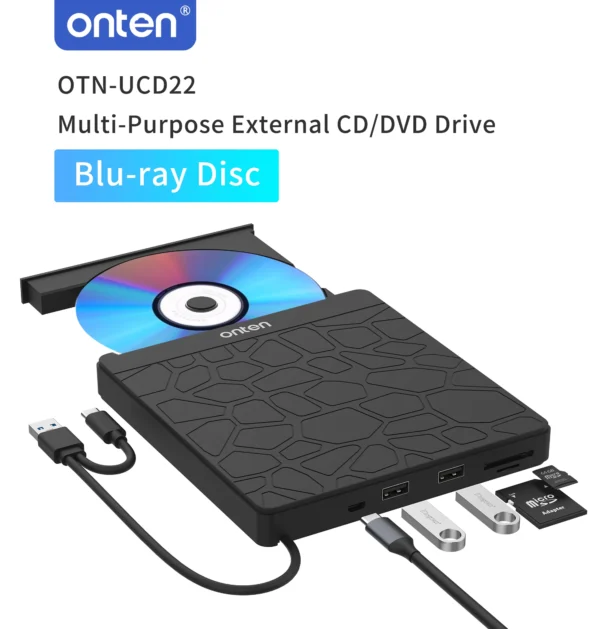 Externes Blu-ray/DVD/CD-Laufwerk – Onten OTN-UCD22